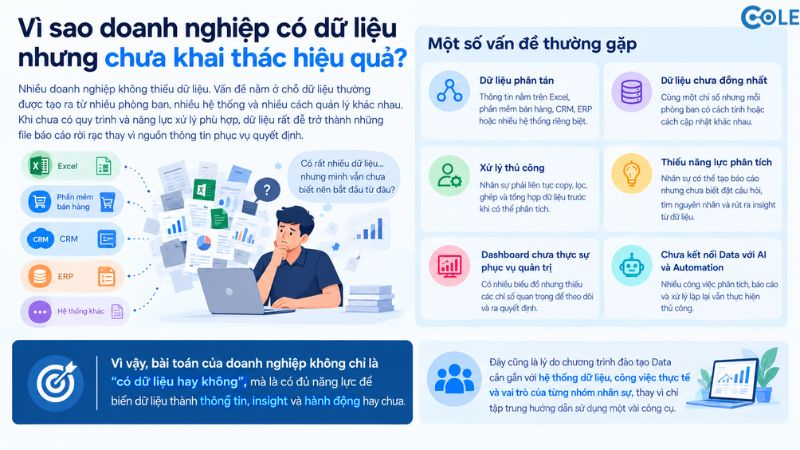 Vì sao doanh nghiệp có dữ liệu nhưng chưa khai thác hiệu quả?