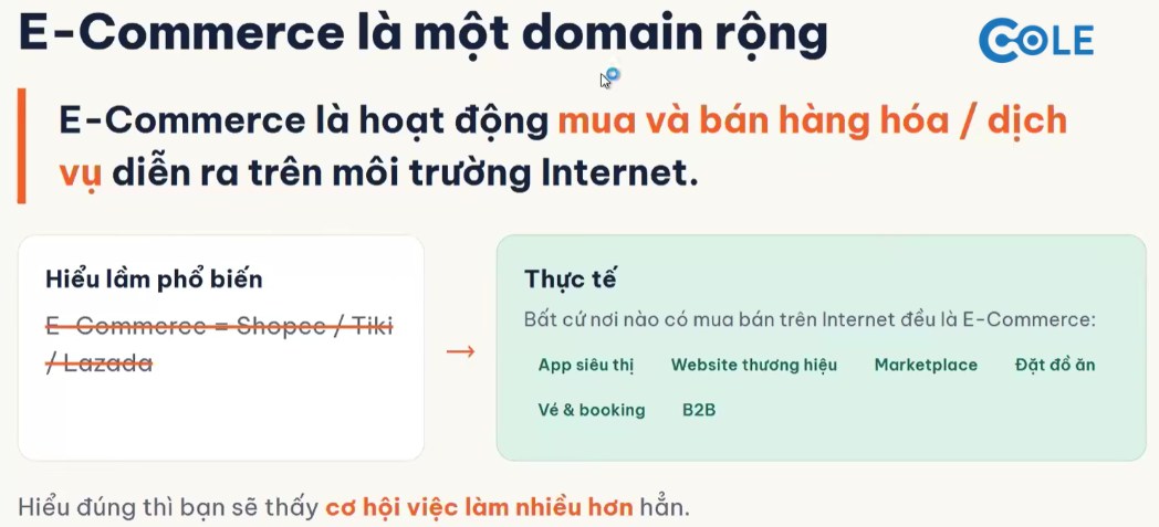 Ecommerce là một Domain rộng Ecommerce là một Domain rộng